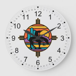 Reloj Redondo Grande Extremo del indio del nativo americano del rastro