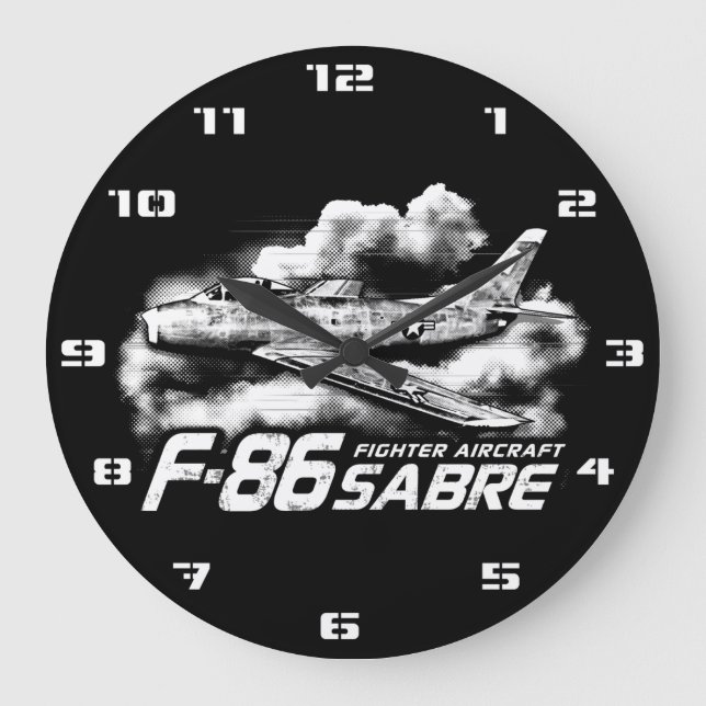 Reloj Redondo Grande F-86 Saber (Anverso)