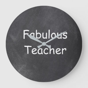 Reloj Redondo Grande Fabuloso Teacher Chalkboard Design Gift Idea