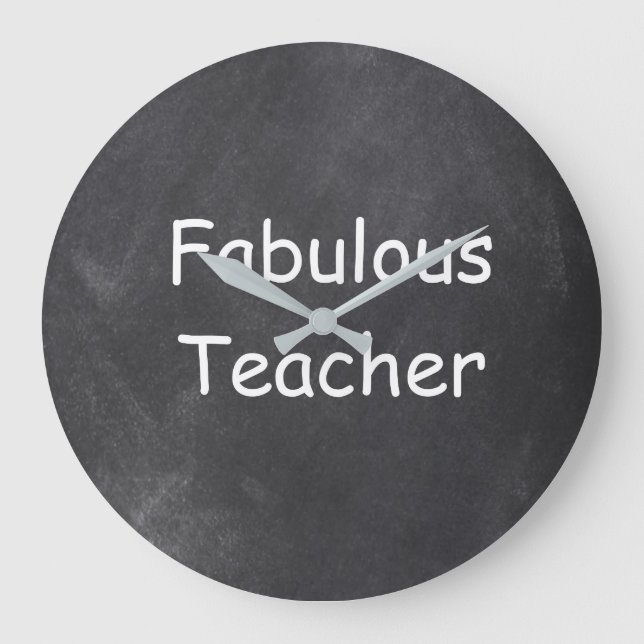Reloj Redondo Grande Fabuloso Teacher Chalkboard Design Gift Idea (Anverso)