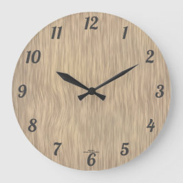 Reloj Redondo Grande Faded Rustic Woodgrain Look Clock