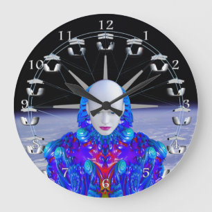 Reloj Redondo Grande Fairground in Space