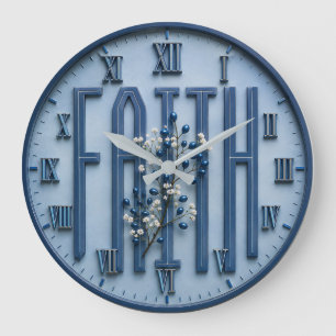 Reloj Redondo Grande Faith Christian Floral Bible Faith