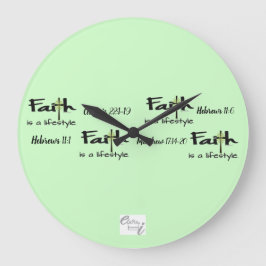 Reloj Redondo Grande "Faith is a Lifestyle" Wall Clock