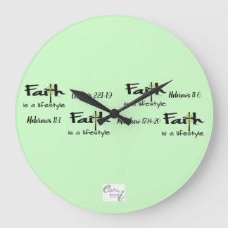 Reloj Redondo Grande "Faith is a Lifestyle" Wall Clock