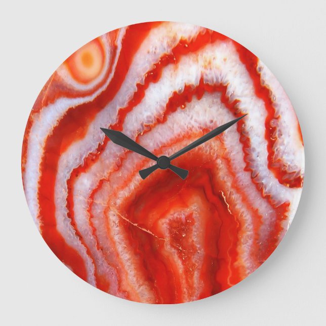 Reloj Redondo Grande Falln Blood Orange Agate. (Anverso)