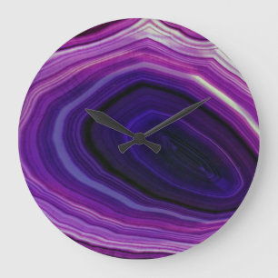 Reloj Redondo Grande Falln remolinó Geode púrpura