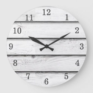 Reloj Redondo Grande Falso personalizable de madera del blanco el   de