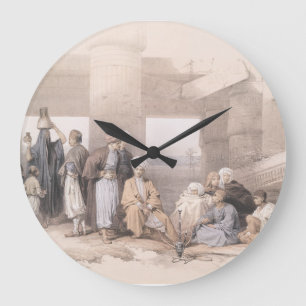 Reloj Redondo Grande Familia beduina en el templo de Amun, Thebes, Egip