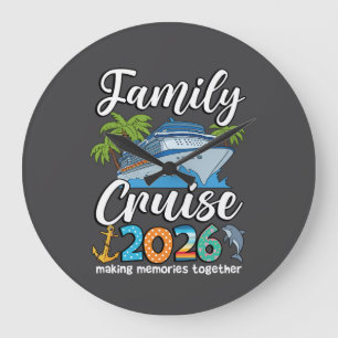 Reloj Redondo Grande Familia Cruise Squad 2026 Grupo Verano Combinación