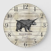 Familia De Madera Rústica Nombre Oso De Camino Gra