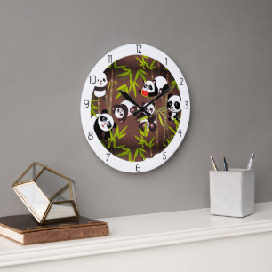 Reloj Redondo Grande familia de pandas