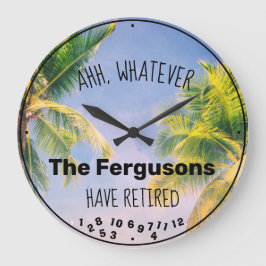 Reloj Redondo Grande Familia Pareja Jubilada Nombre Palm Trees Jubilaci