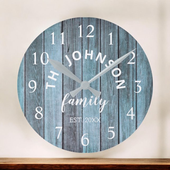 Reloj Redondo Grande Familia Personalizado de Madera Nombre Casa Rustic (Subido por el creador)