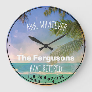 Reloj Redondo Grande Familia Retirada Pareja Nombre Retiro Playa