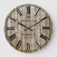Familia Rustic Wood Nombre Granja Roman Numeral