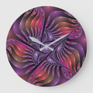 Reloj Redondo Grande Fantasía abstracta colorida y alucinante fractal p