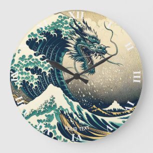 Reloj Redondo Grande Fantasía acaricia el mítico dragón japonés