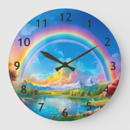 Reloj Redondo Grande Fantasía arcoiris