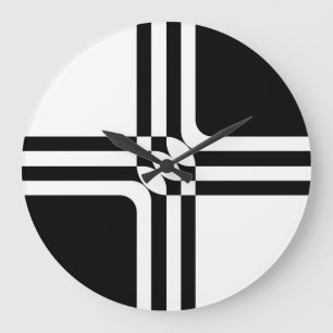 Reloj Redondo Grande Fantasía blanco y negro