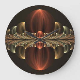 Reloj Redondo Grande Fantasía Construcción Brillante Resumen Arte Fract