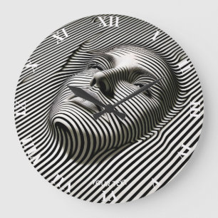 Reloj Redondo Grande Fantasía Cuidada Cara Blanca Negra