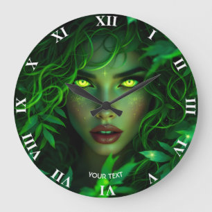 Reloj Redondo Grande Fantasía Cuta Verde Hermosa Cara