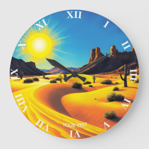 Reloj Redondo Grande Fantasía Cute Desert Sands Rocds
