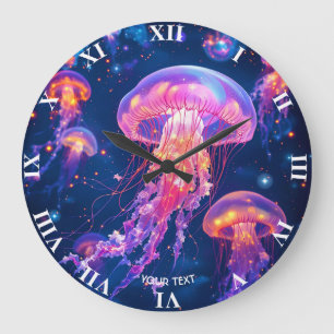 Reloj Redondo Grande Fantasía Cute Drifing Mar Jellyfish