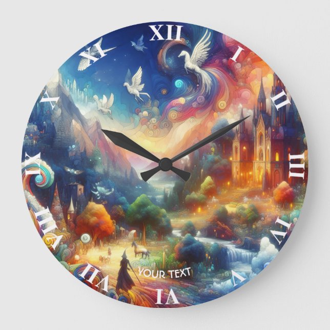 Reloj Redondo Grande Fantasía Cute Fantasía Niño Artefacto (Anverso)