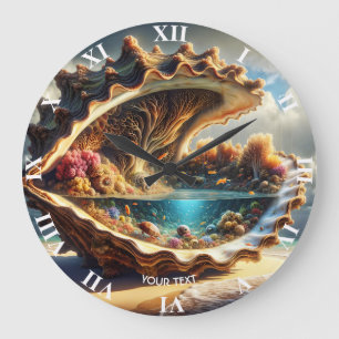 Reloj Redondo Grande Fantasía Cute Gigante Shell Sea