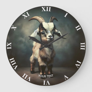 Reloj Redondo Grande Fantasía Cute Gracioso Bebé Cabra