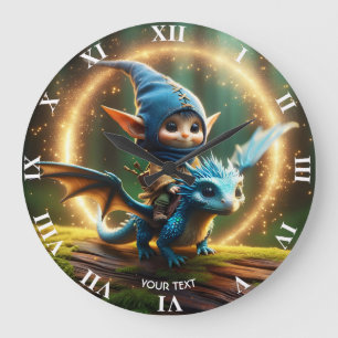 Reloj Redondo Grande Fantasía Cute Pequeña Criatura Voladora