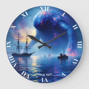 Reloj Redondo Grande Fantasía Cute Ships Sea Giant
