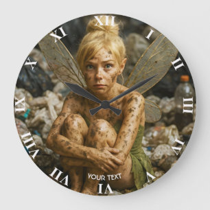 Reloj Redondo Grande Fantasía linda pequeña y sucia creatura
