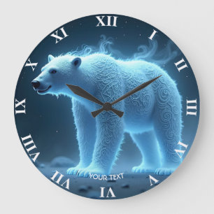 Reloj Redondo Grande Fantasía lindo oso polar fantasmal
