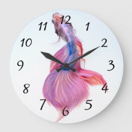 Reloj Redondo Grande Fantasía Pastel Koi Fish