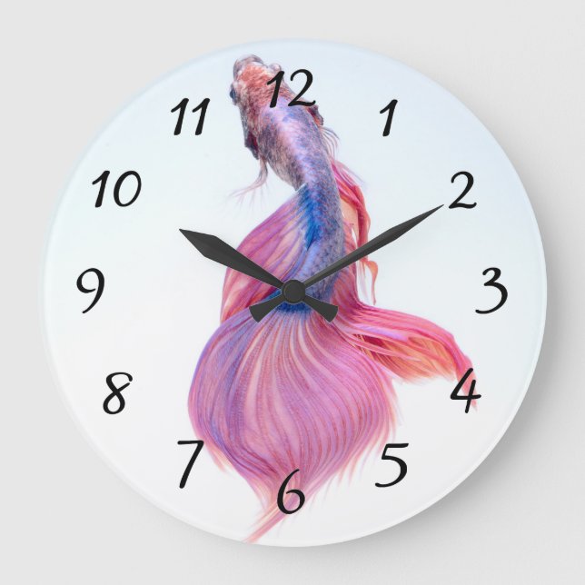 Reloj Redondo Grande Fantasía Pastel Koi Fish (Anverso)