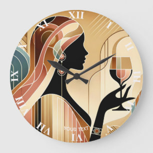 Reloj Redondo Grande Fantasía, perfil de mujer huelguista