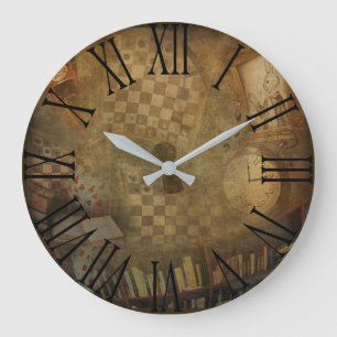 Reloj Redondo Grande Fantasía Vintage Alice en el País de las Maravilla