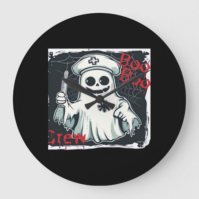Reloj Redondo Grande Fantasma enfermera Ghost Haunted Hospital Crew Gho (Anverso)
