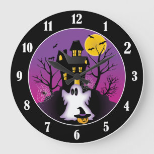 Reloj Redondo Grande Fantasma fantasmagórico de Halloween