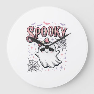 Reloj Redondo Grande Fantasma Lindo Espeluznante Diseño de Camiseta Vin