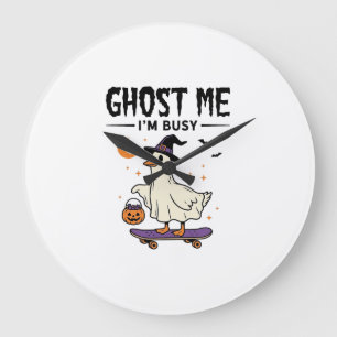 Reloj Redondo Grande Fantasma Me Estoy Ocupado Halloween Ganso Skateboa