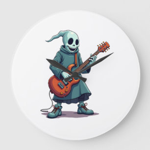 Reloj Redondo Grande Fantasma tocando la guitarra � Camiseta de Hallowe
