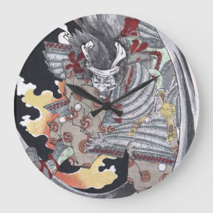 Reloj Redondo Grande Fantasma Ukiyo-e Yokai de Yoshitoshi