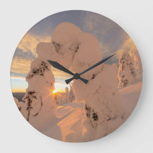 Reloj Redondo Grande Fantasmas De Nieve En La Gama De Los Peces Blancos