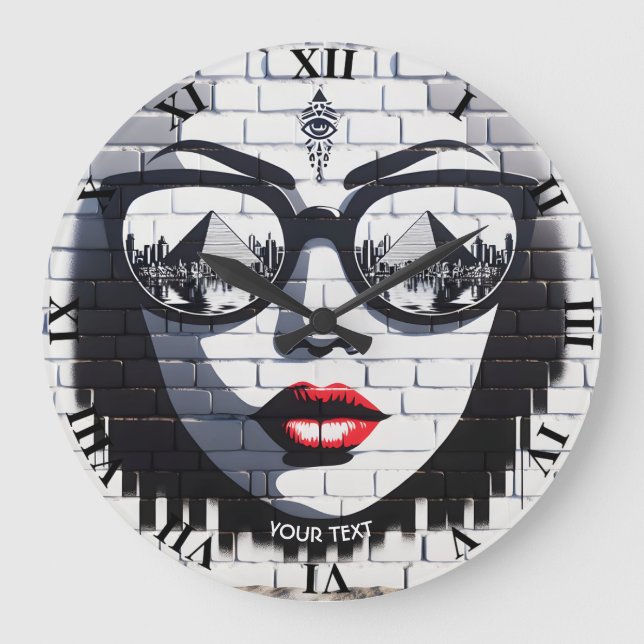 Reloj Redondo Grande Fantasy Cuse Face Wall Egypt (Anverso)