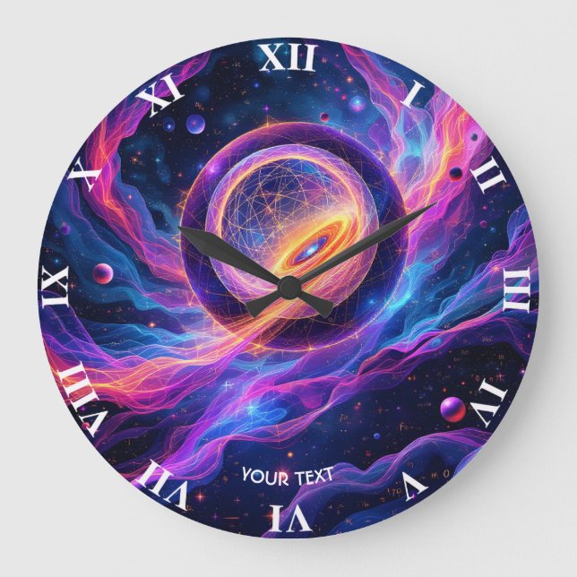 Reloj Redondo Grande Fantasy Cute Abstract Space Stars (Anverso)