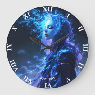 Reloj Redondo Grande Fantasy Cute Blue Violet Chica